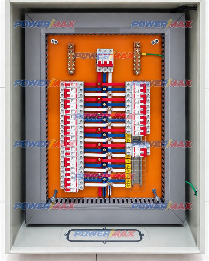Painel elétrico residencial com barramentos organizados